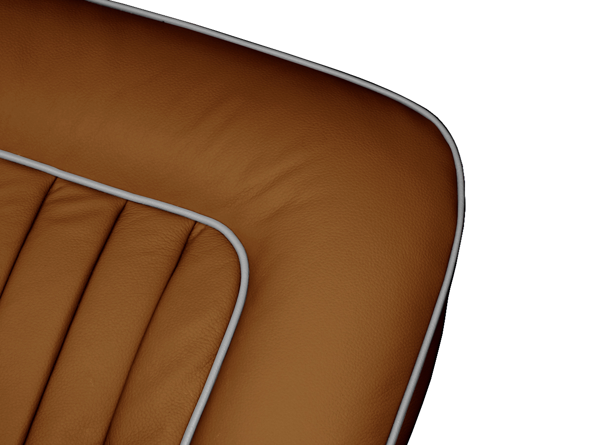 Hazelnut with Grey Piping